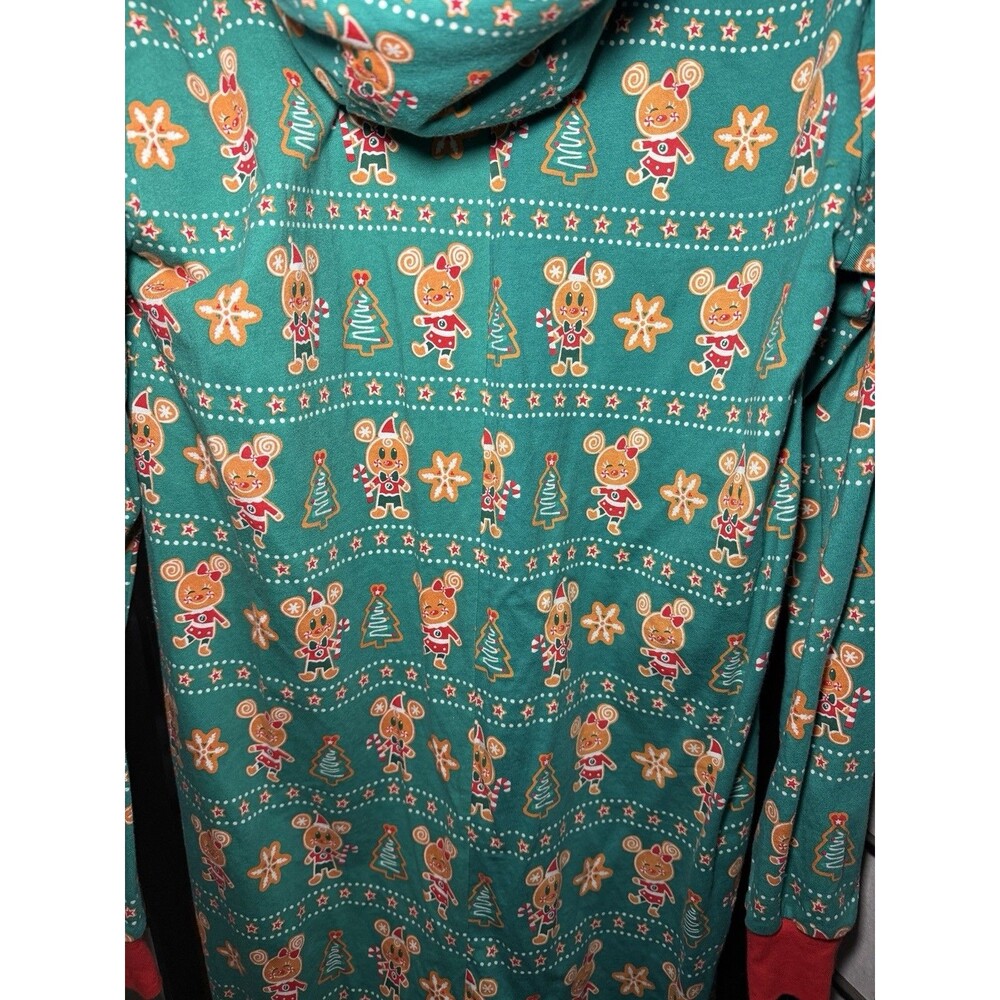 Disney Parks Christmas Gingerbread Pajamas Adult One Piece Sz Small Holiday - Picture 11 of 11